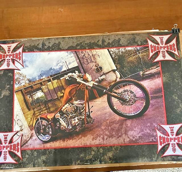 WEST COAST CHOPPERS J.James Vanilia Gorilla Chango Blanco Motorcycle Poster NOS
