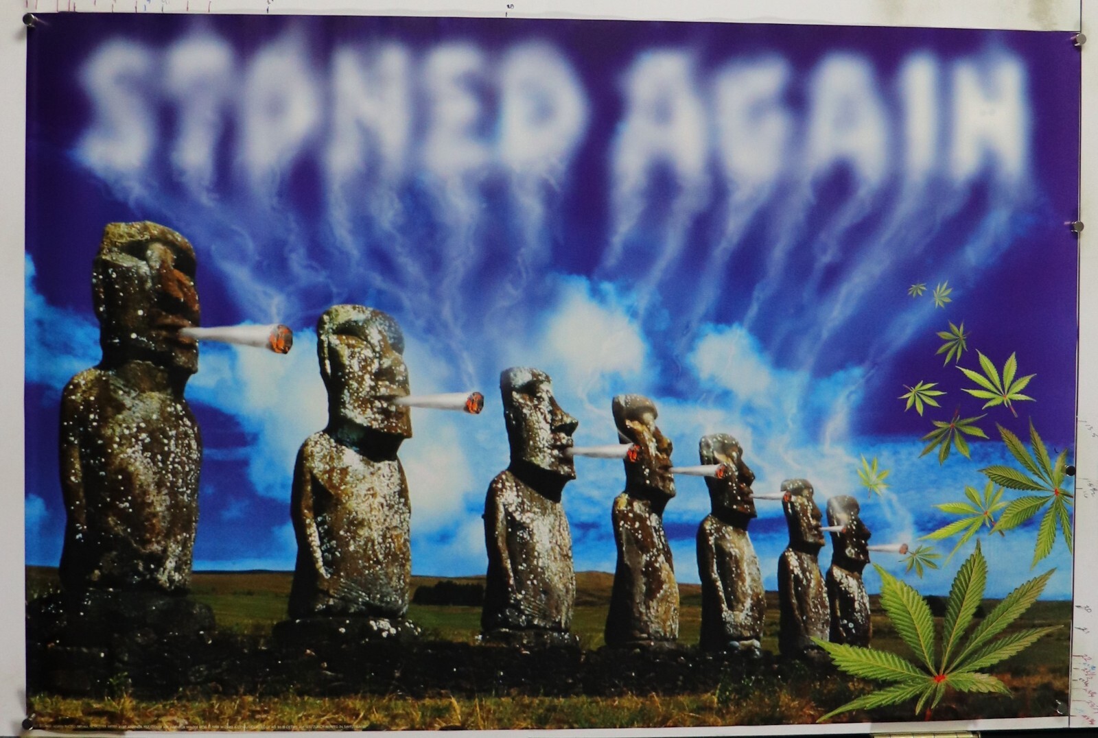 STONED AGAIN POSTER vintage MARIJUANA THEME 24.25″ X 36.50″ NOS (b381)