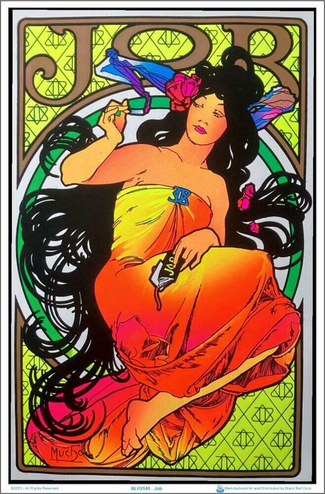 JOB Vintage Ad Blacklight Poster 23″ x 35″