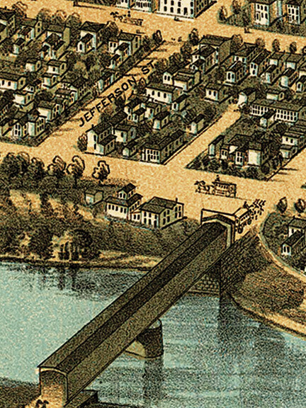 Dayton Ohio 1870 Historic Panoramic Town Map – 24×36