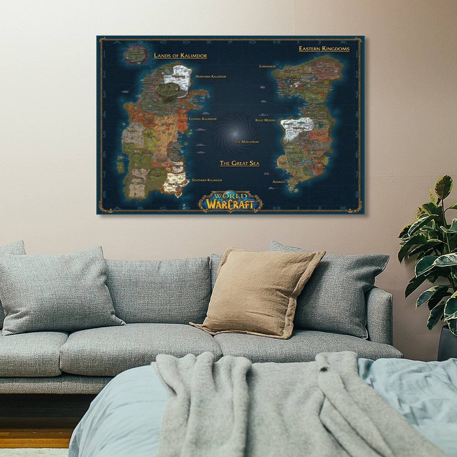Classic Leveling Map Canvas Wall Art Poster Picture Decoratio