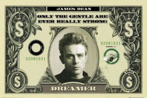 ART POSTER~The Dreamer James Dean Dream US American Dollar Bill 1.00 Nostalgia~
