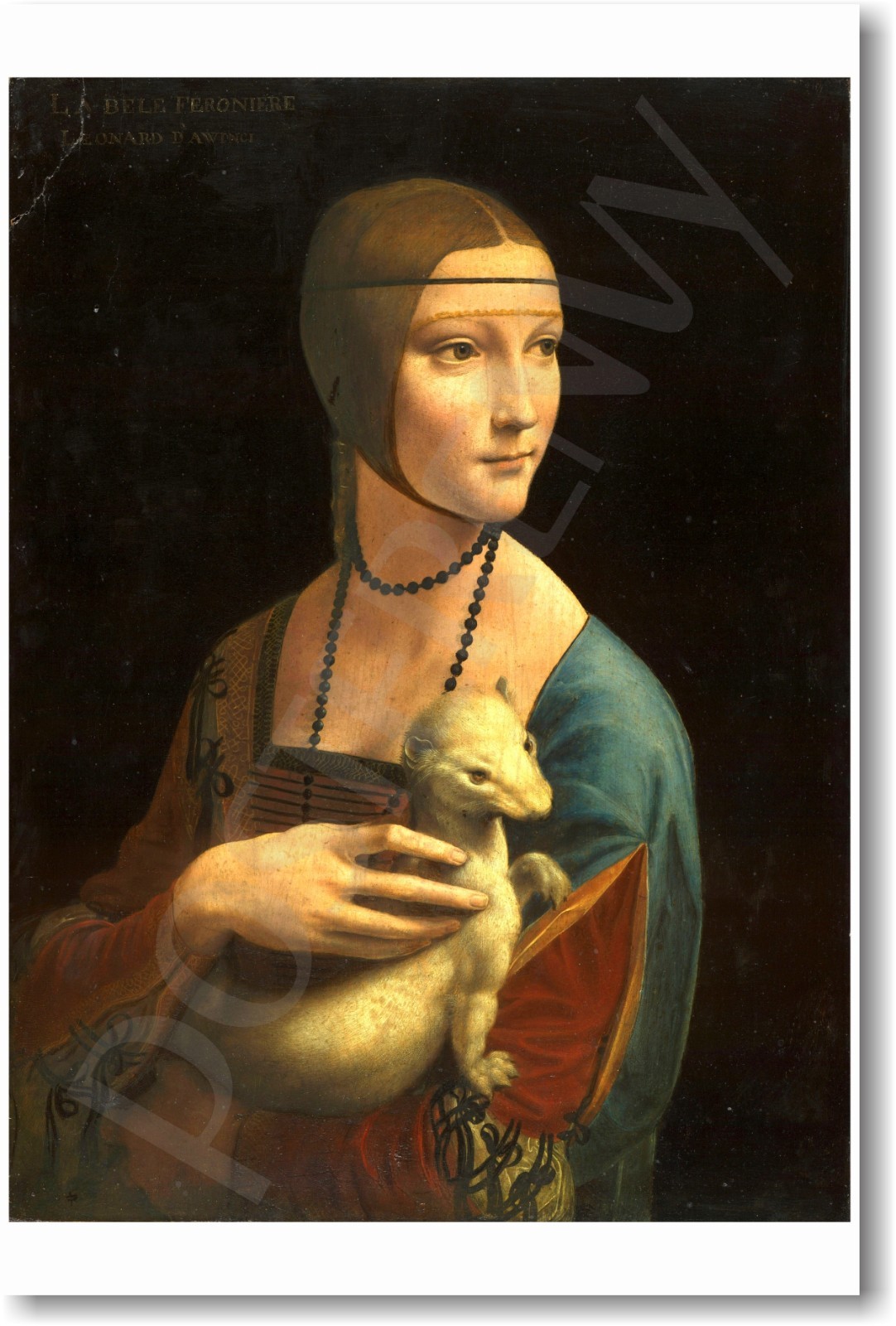 Lady with an Ermine – 1490 – Leonardo daVinci – NEW Famous Fine Art POSTER