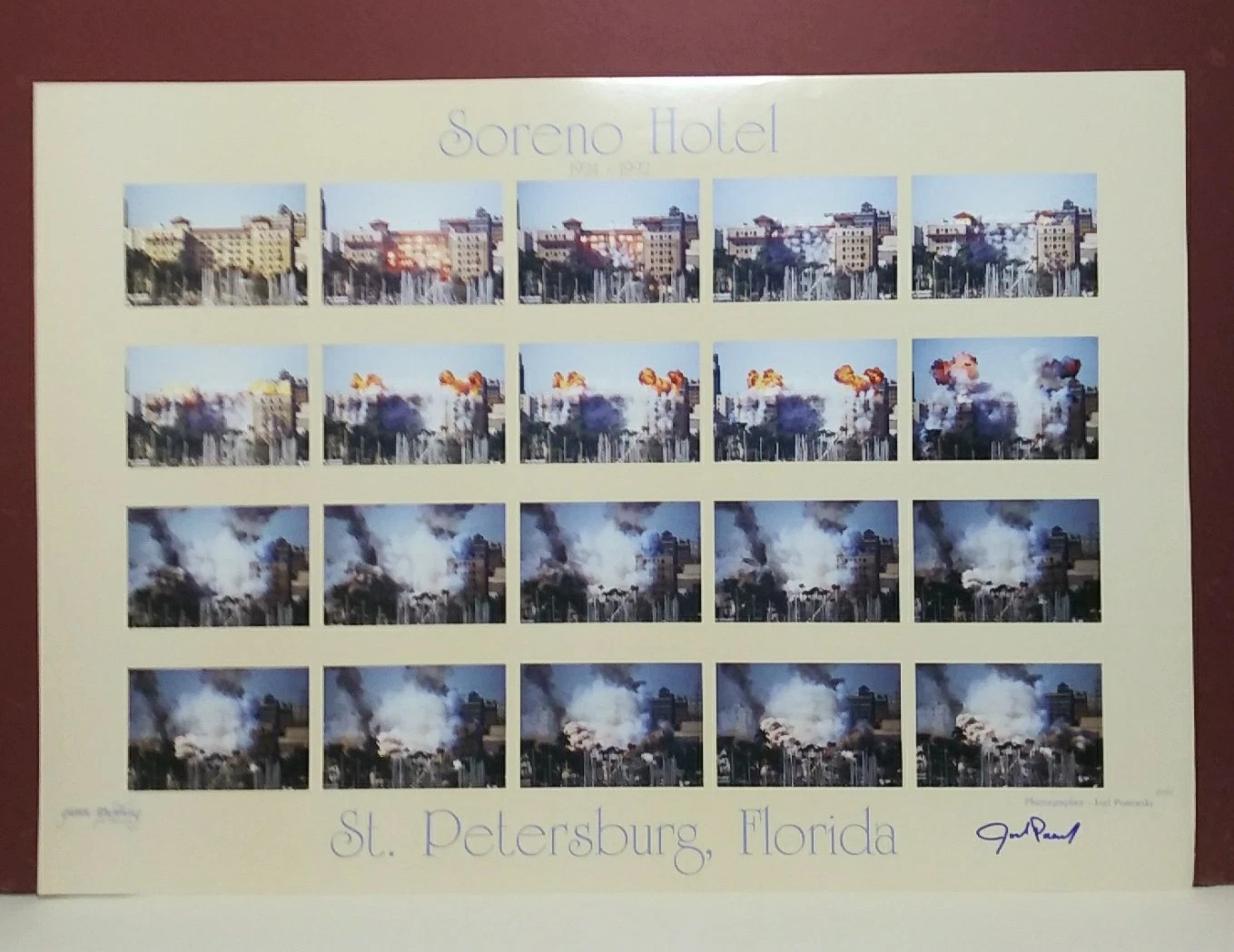 Soreno Hotel St Petersburg Demolition 1992 Photograph Poster Signed Poremsky