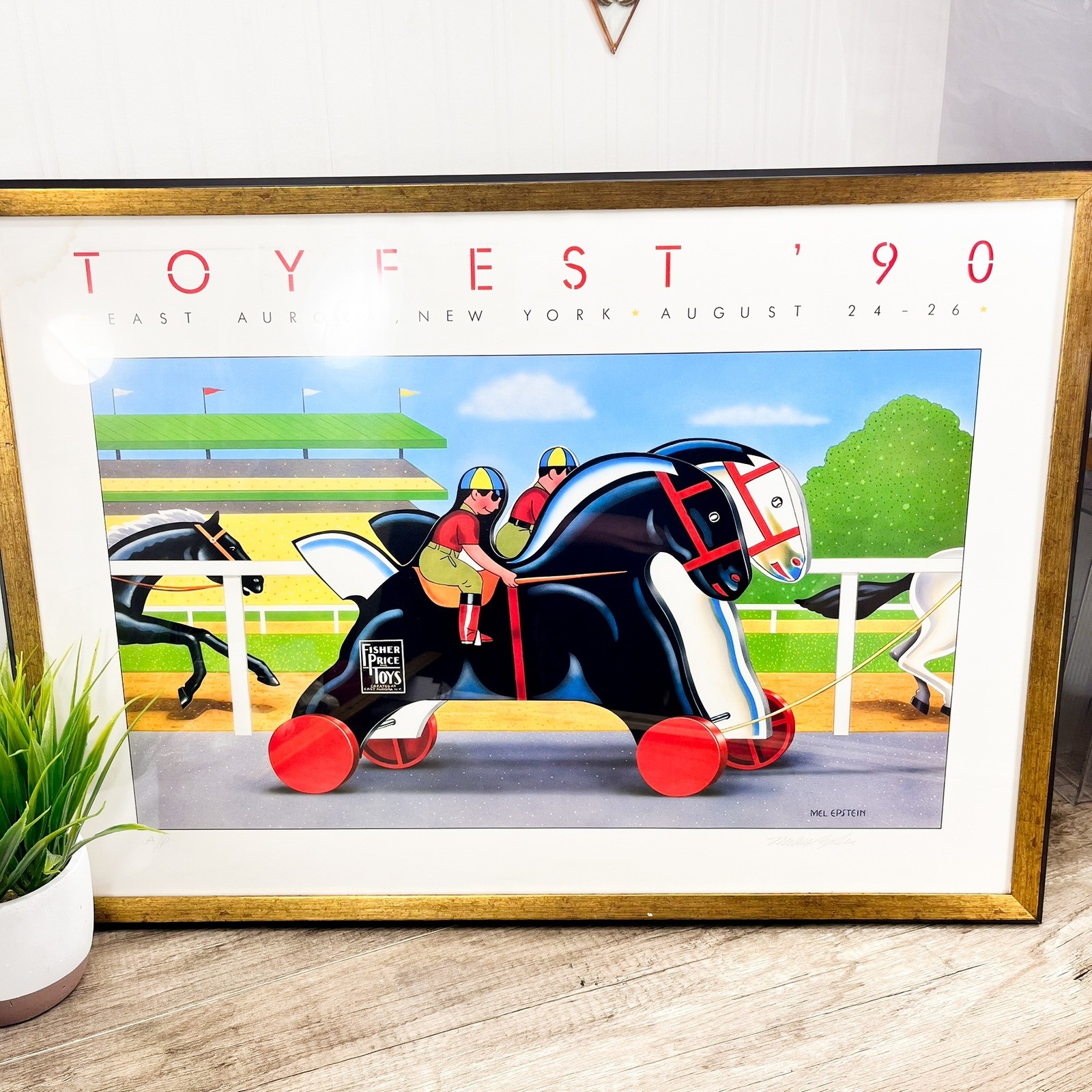 Mel Epstein Toyfest 90 Fisher Price Signed Artist Proof Framed Poster