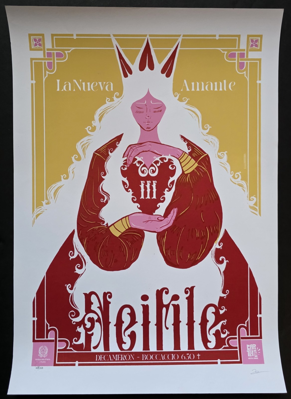 NEIFILE Cuban Silkscreen Poster for Limited Ed. DECAMERON Art Series ITALY CUBA