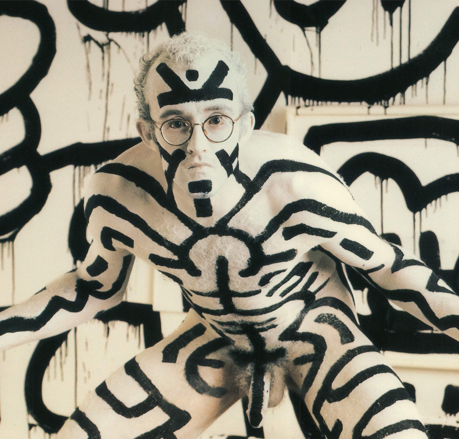 ANNIE LEIBOVITZ Keith Haring Painted Nude 30″ x 24″ Offset Lithograph 1992 Photo
