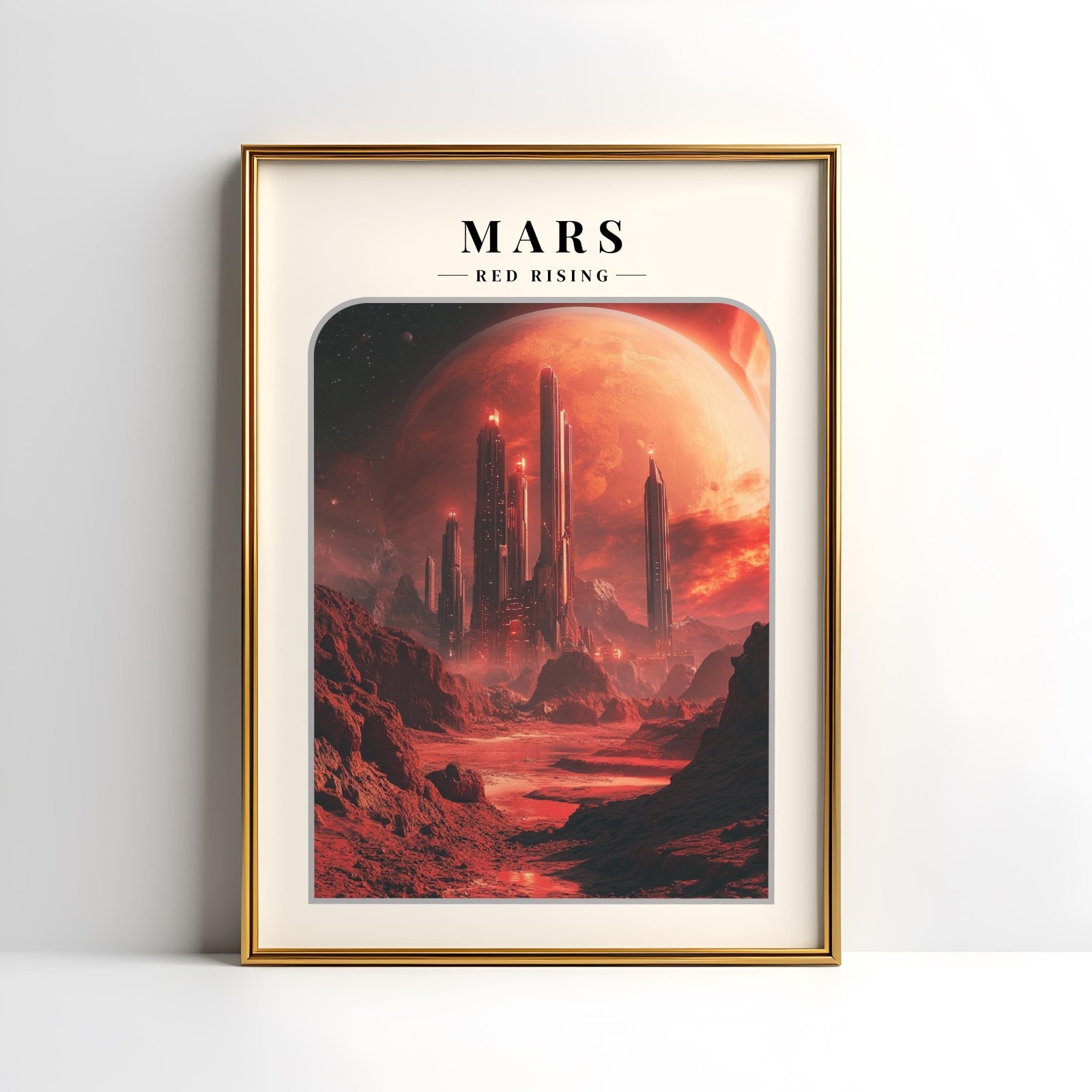 Mars Red Rising Poster 24×36 Unframed Sci-Fi Art Print Decor
