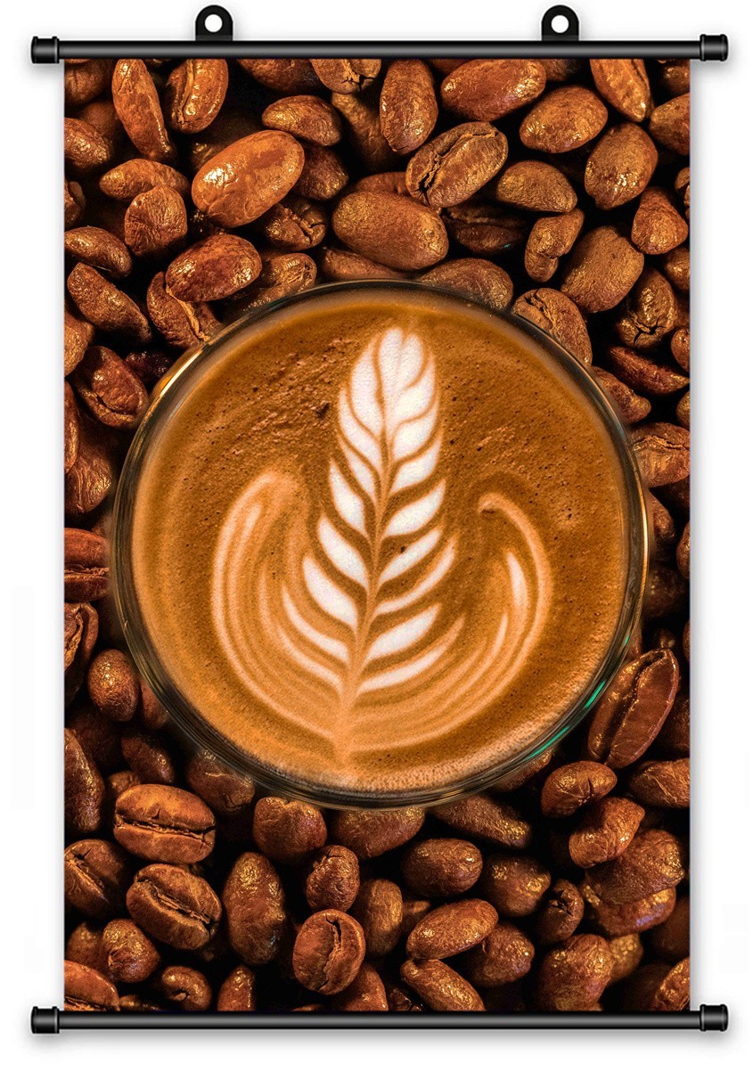 Canvas Scroll Poster Decor Coffee Beans Hanging Wall Painting 24″ x 36″ Inch C29