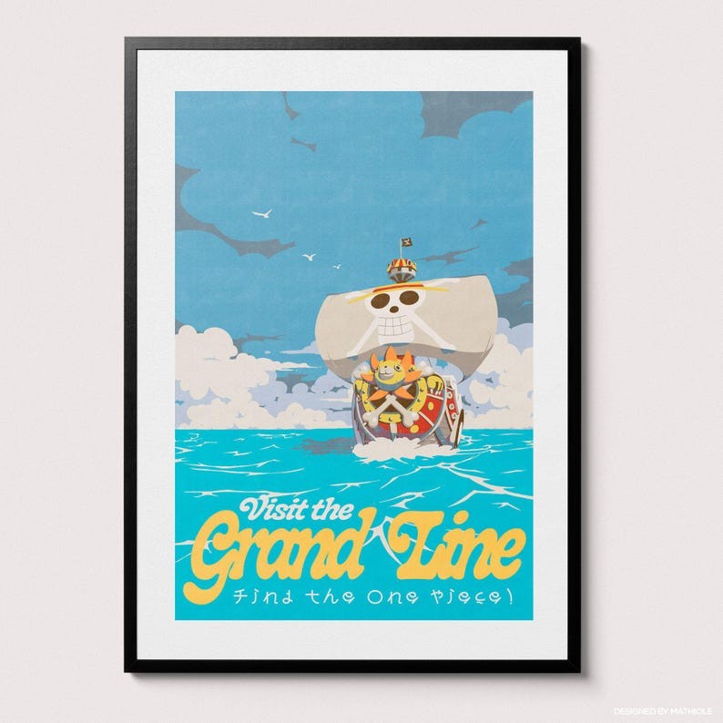 Visit The Pirate Lane Poster – Anime Lover 2000s Retro Nostalgia Art