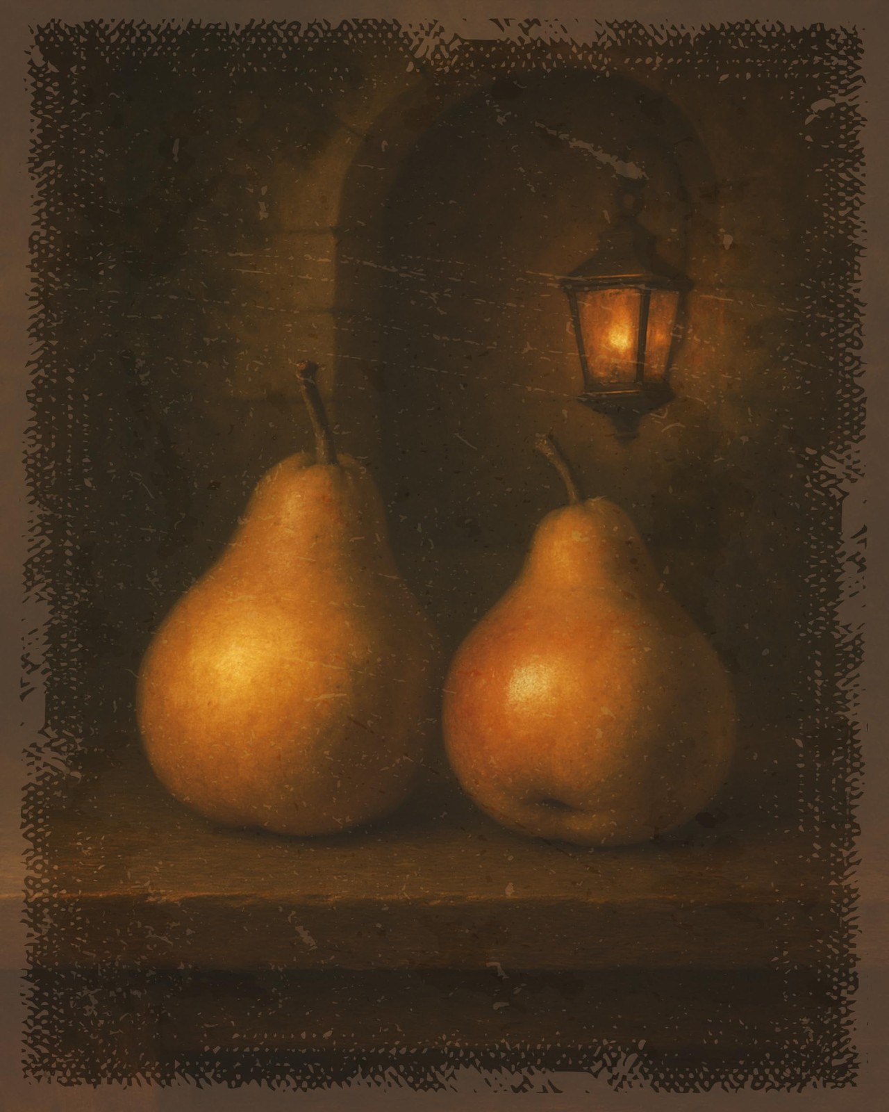 Vintage Golden Pears Still Life Fruit with 8×10 Retro Art Print Wall Poster