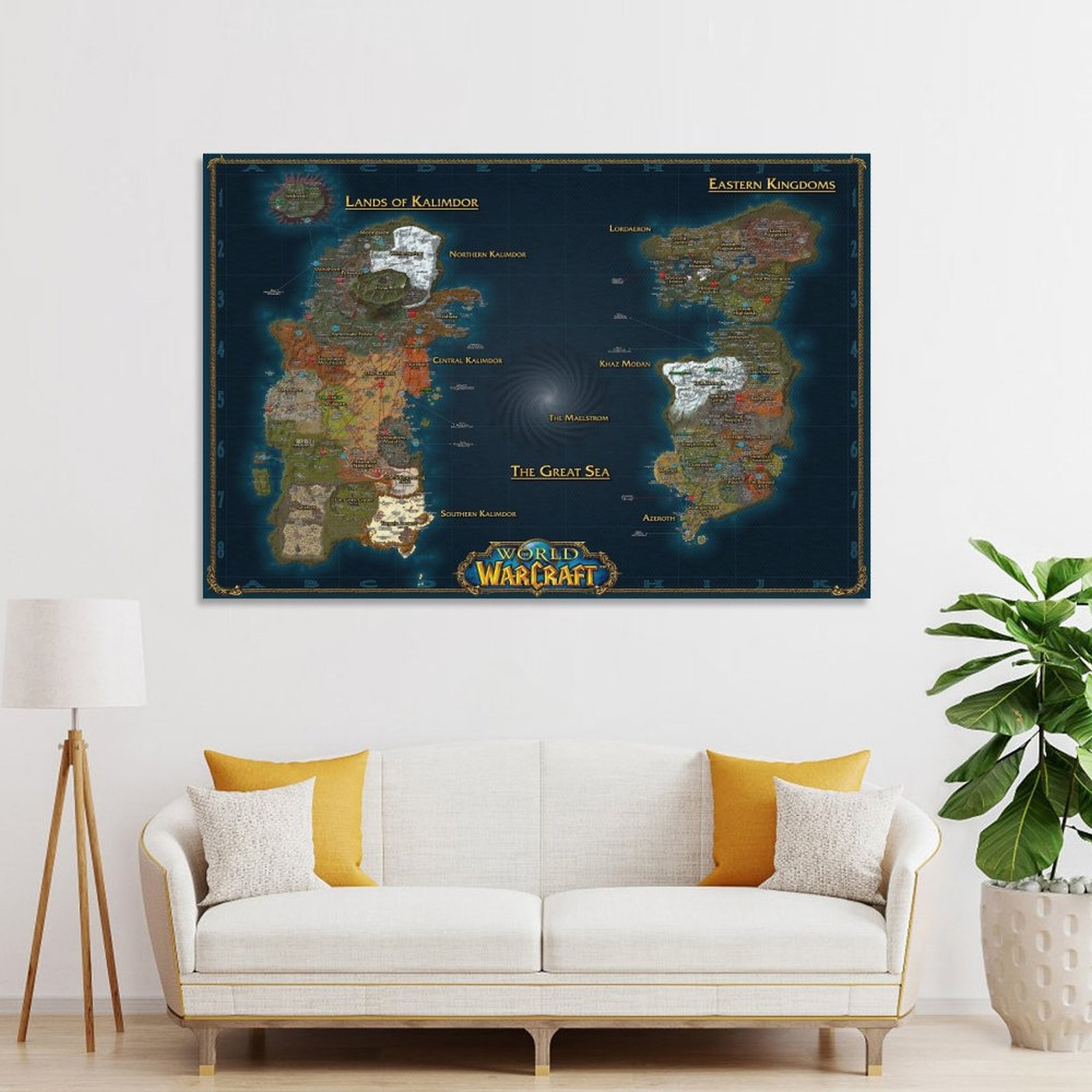 Classic Leveling Map Canvas Wall Art Poster Picture Decoratio