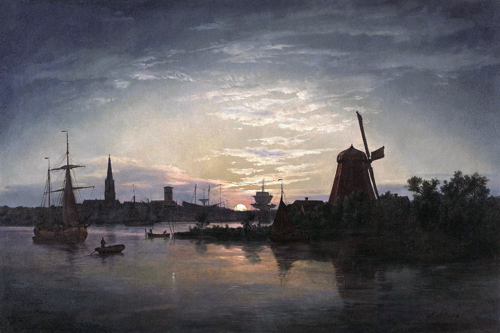 “View of Swinoujscie” Painting by Johan Christian Dahl – Poster in 6 Sizes