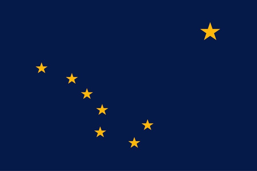 ALASKA (AK) State Flag United States Wall Decor Art Print Poster/Canvas