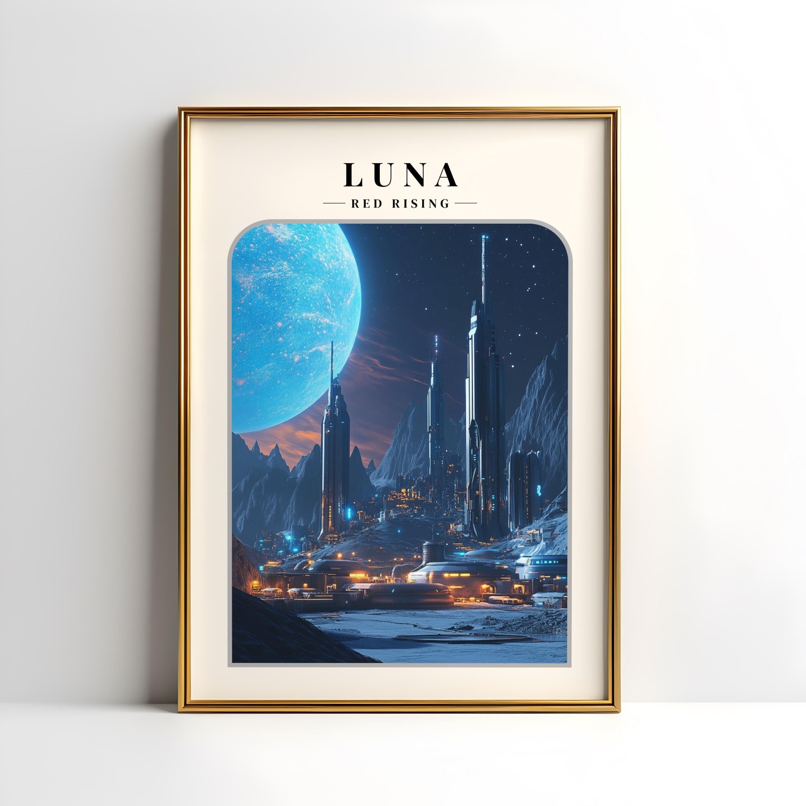 Luna Red Rising Poster 24×36 Unframed Sci-Fi Art Print Decor