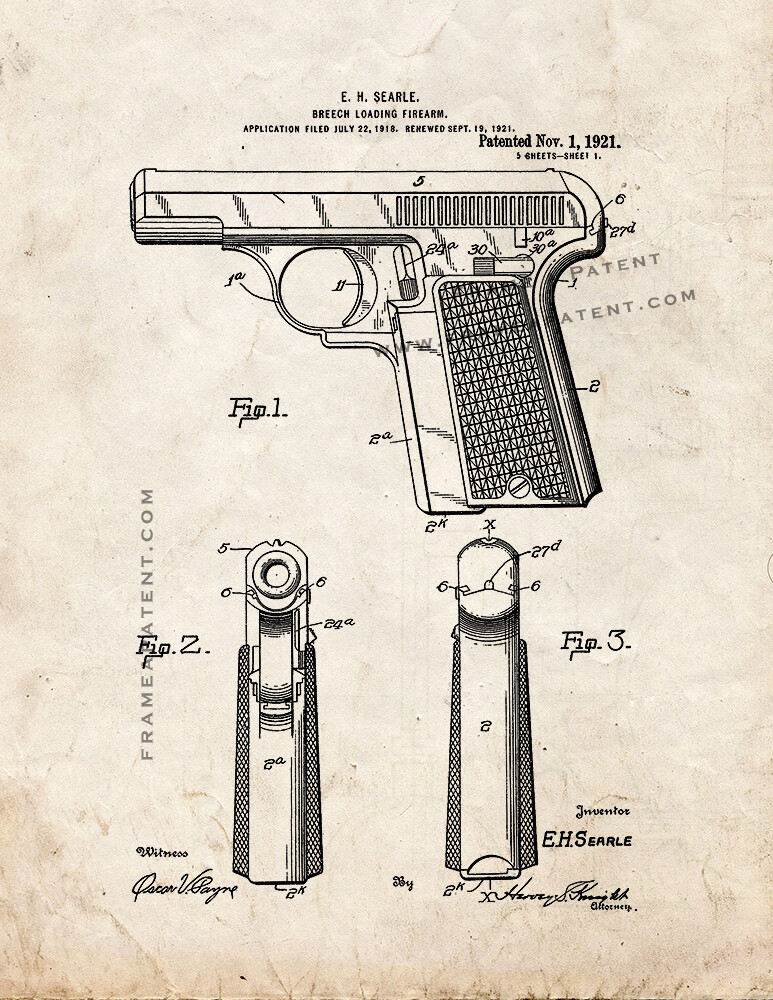 Breech-loading Firearm Patent Print Old Look