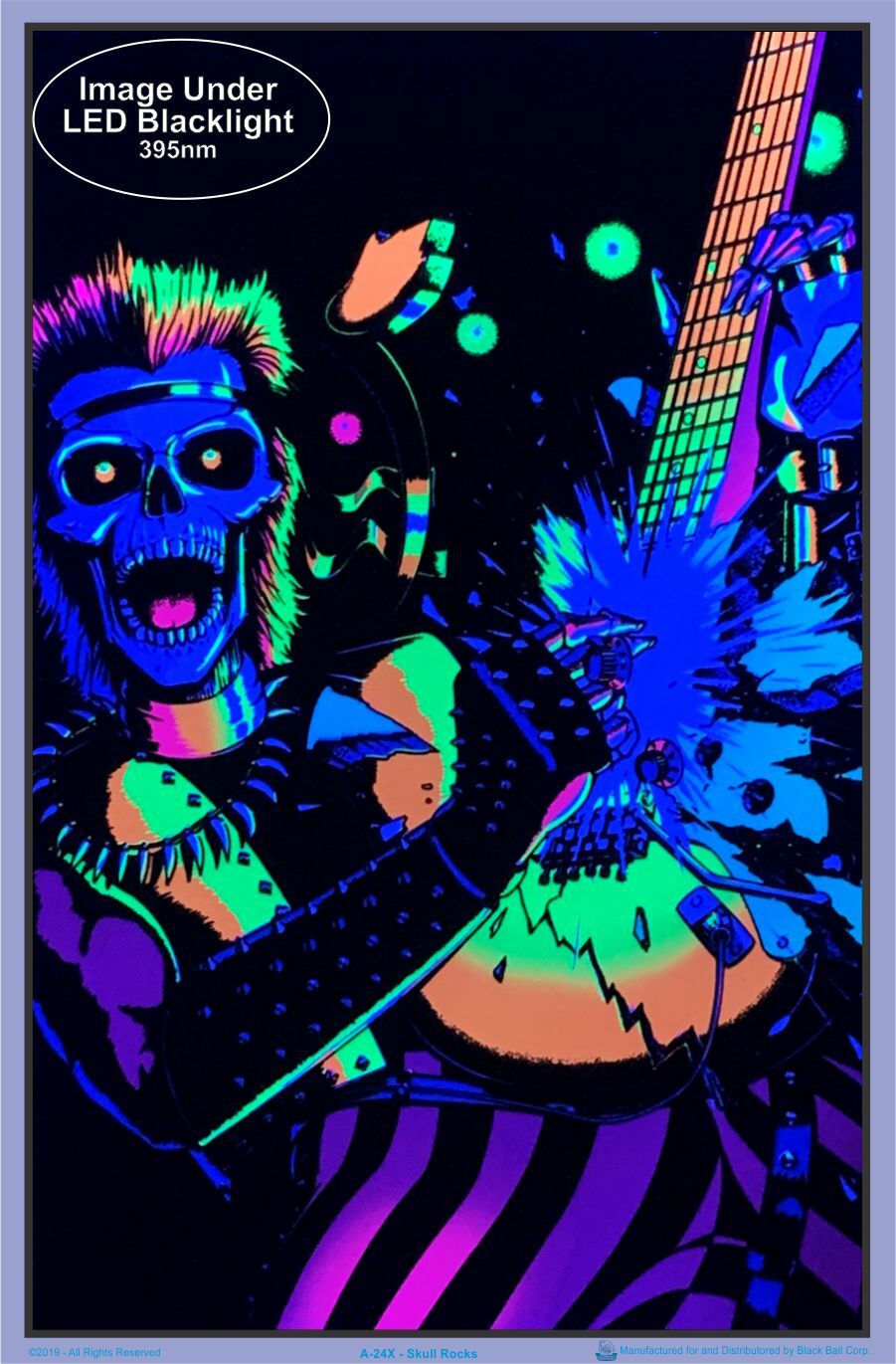 Skull Rocker Laminated Blacklight Poster – 23.5″ x 35.5″
