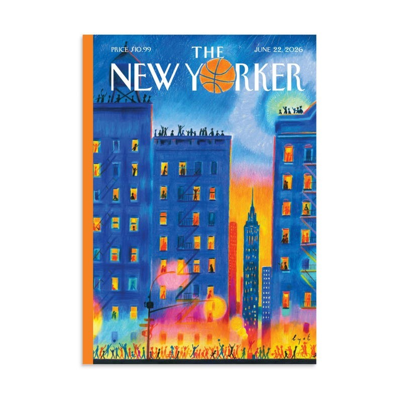NY Knicks Poster – The New Yorker Magazine Cover June 22 2026