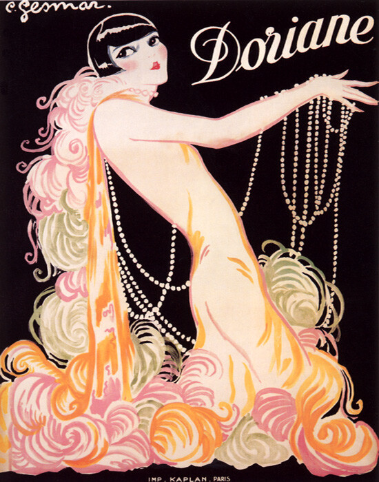 POSTER DORIANE FRAGRANCE FASHION WOMAN GLAMOUR FRENCH VINTAGE REPRO FREE S/H