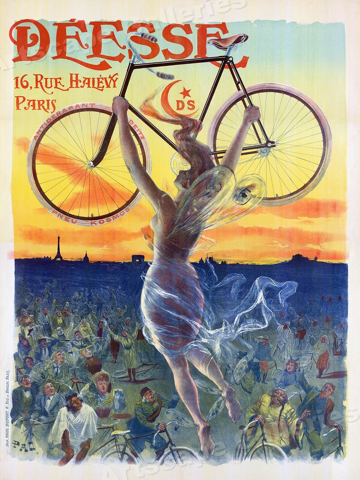1898 Deesse Bicycles Paris Vintage Style Advertising Poster – 18×24
