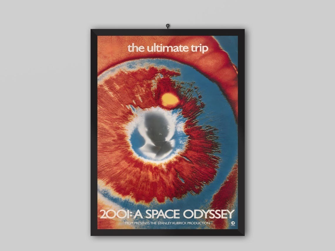 2001 A Space Odyssey Movie Poster Stanley Kubrick Sci-Fi Art Unframed 24×36