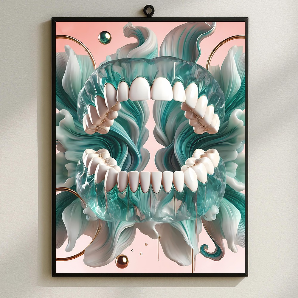 Dental Office Wall Art, Dentist Clinic Decor, Modern Teeth Artwork Canvas