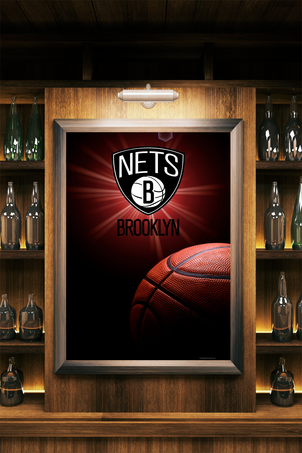 LARGE POSTER Brooklyn Nets NBA Basketball Home Decor Wall Art Print 36″x24″