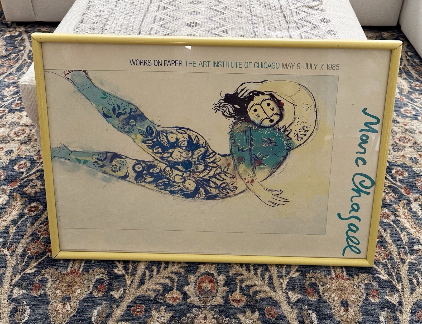 Vtg Original Marc Chagall 1985 Ballet Dancer Exhibition Poster – Framed!!!