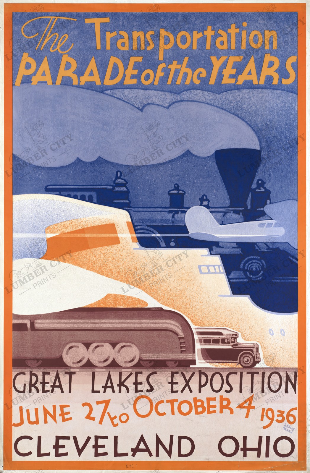 Great Lakes Exposition Cleveland 1936 Transportation Poster Wall Art Print