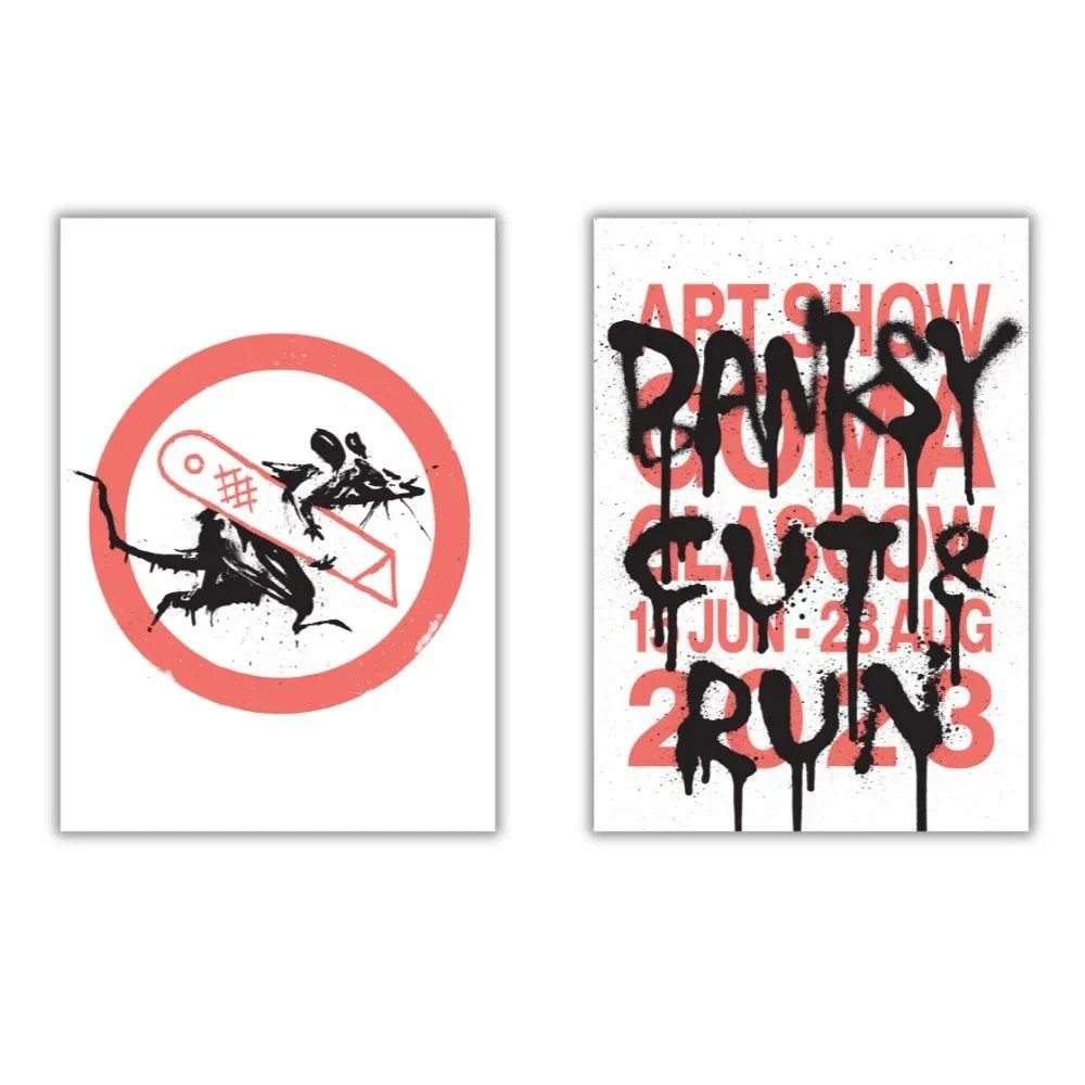 Banksy – Cut & Run Poster Set – Original GOMA 2023 – Glasgow Exhibit *US SELLER*